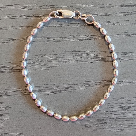 Jewelry - Vintage 90's 925 Italy FAS, Sterling Silver Beaded Bracelet